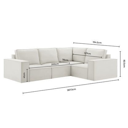 Brooklyn Small Right Hand L-Shape Sofa - Ink