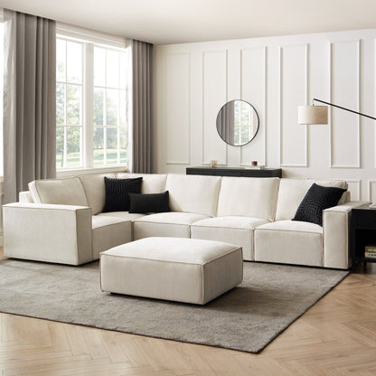 Brooklyn Large Left Hand L-Shape Sofa - Ivory