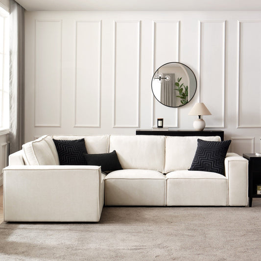 Brooklyn Small Left Hand L-Shape Sofa - Ivory