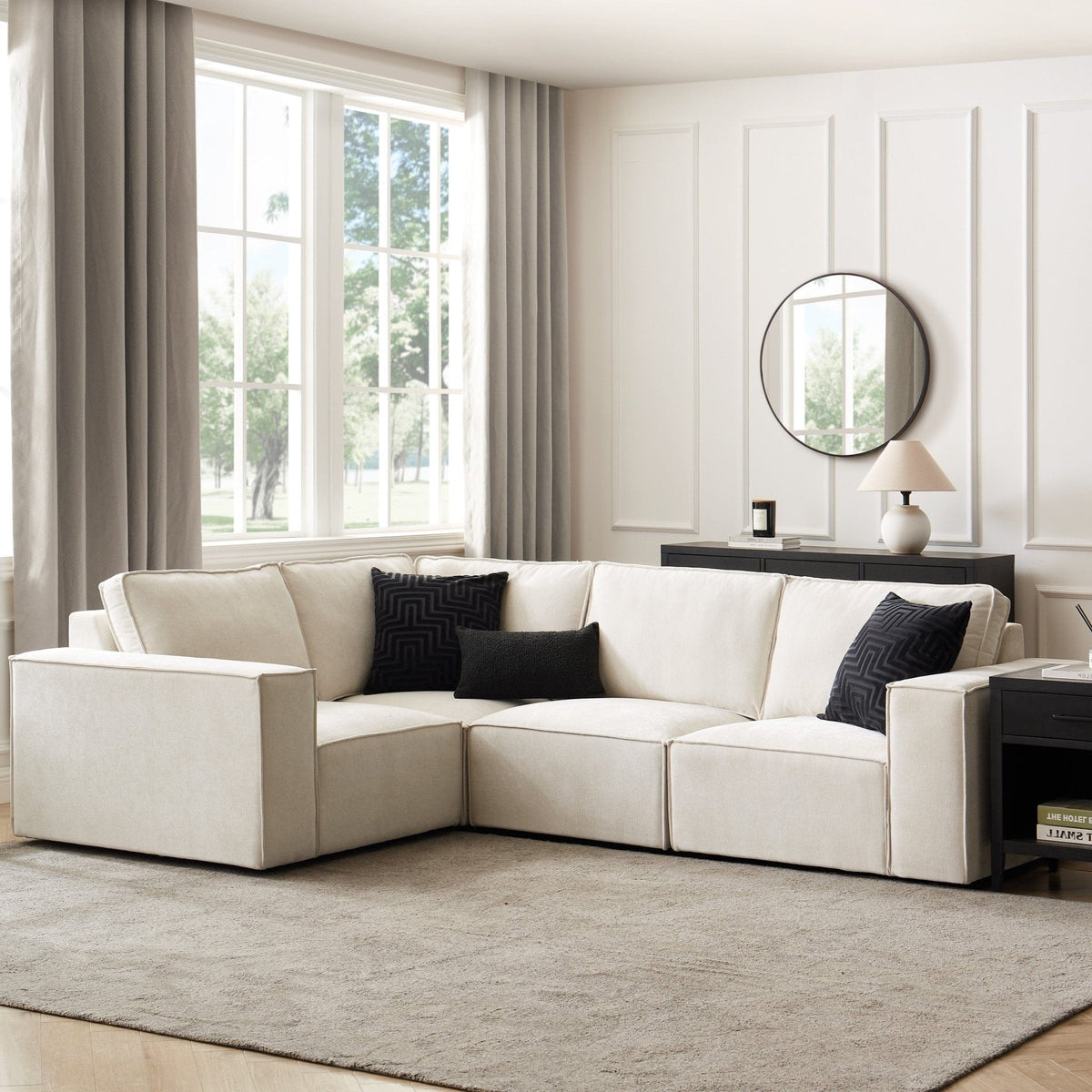 Brooklyn Small Left Hand L-Shape Sofa - Ivory