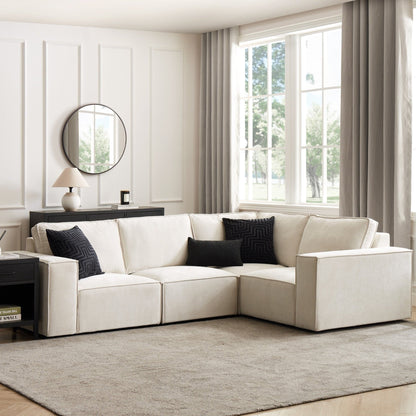 Brooklyn Small Right Hand L-Shape Sofa - Ivory
