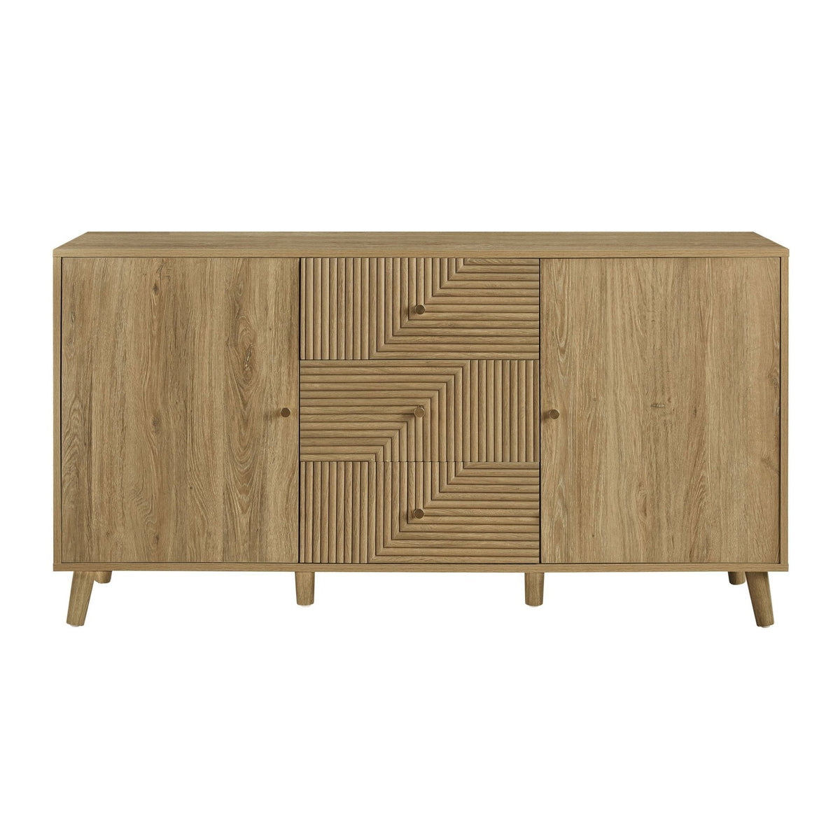 Dora Large Sideboard with Drawers - Light Wood
