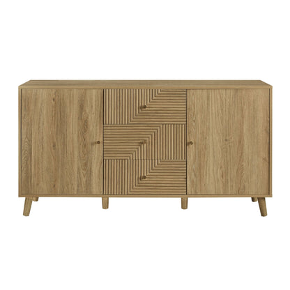 Dora Large Sideboard with Drawers - Light Wood