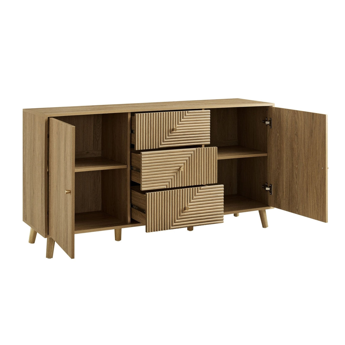 Dora Large Sideboard with Drawers - Light Wood