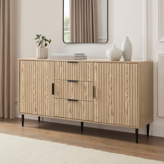 Evie Sideboard with Drawers - Wood Effect