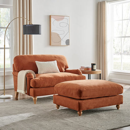 Hampshire Pouffe - Burnt Orange