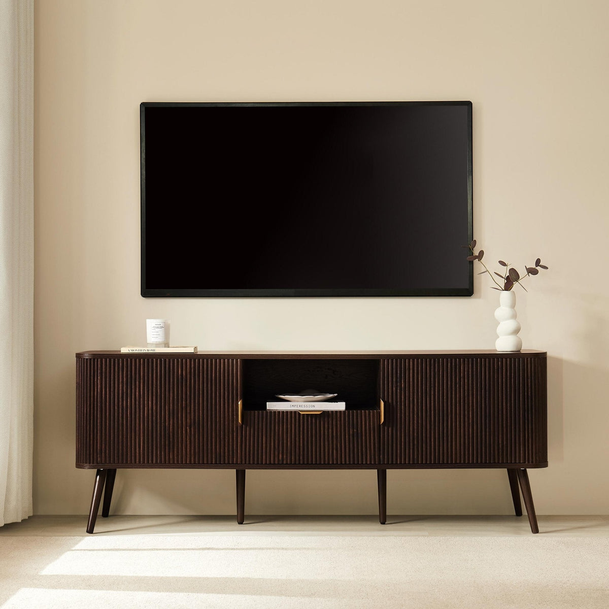 Hattie TV Unit for TVs up to 65" - Walnut