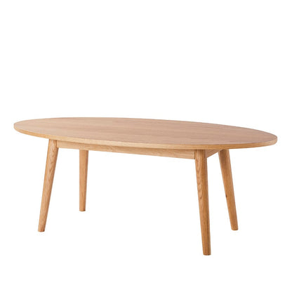 Heidi Solid Oak Oval Coffee Table - Light Wood