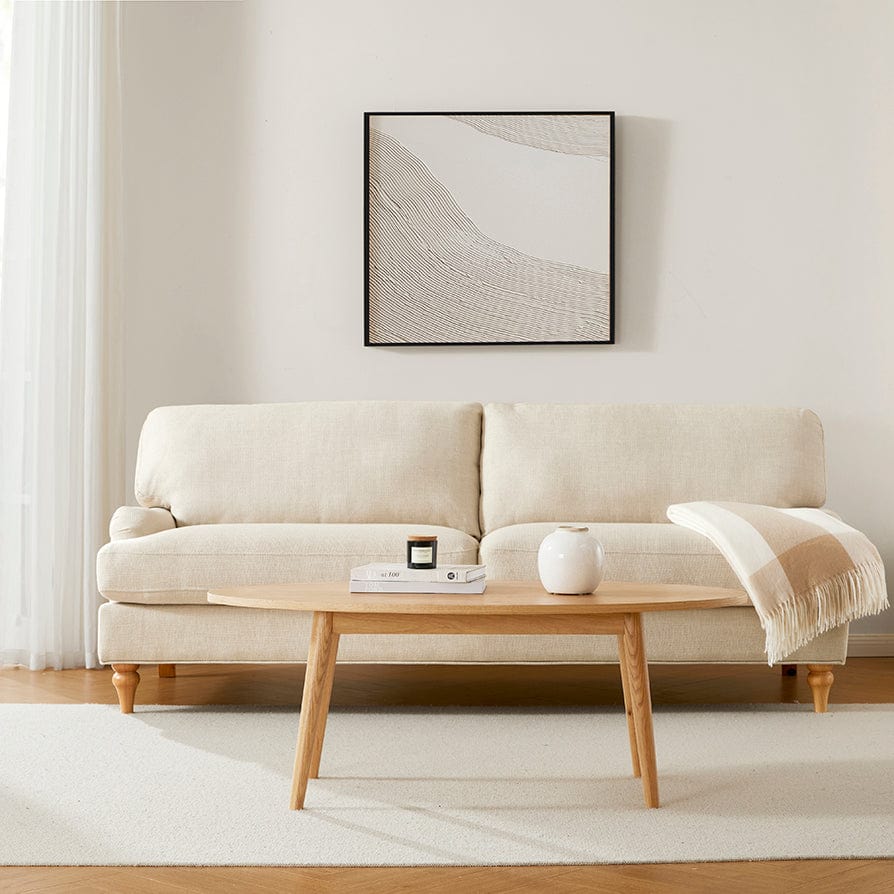 Heidi Solid Oak Oval Coffee Table - Light Wood