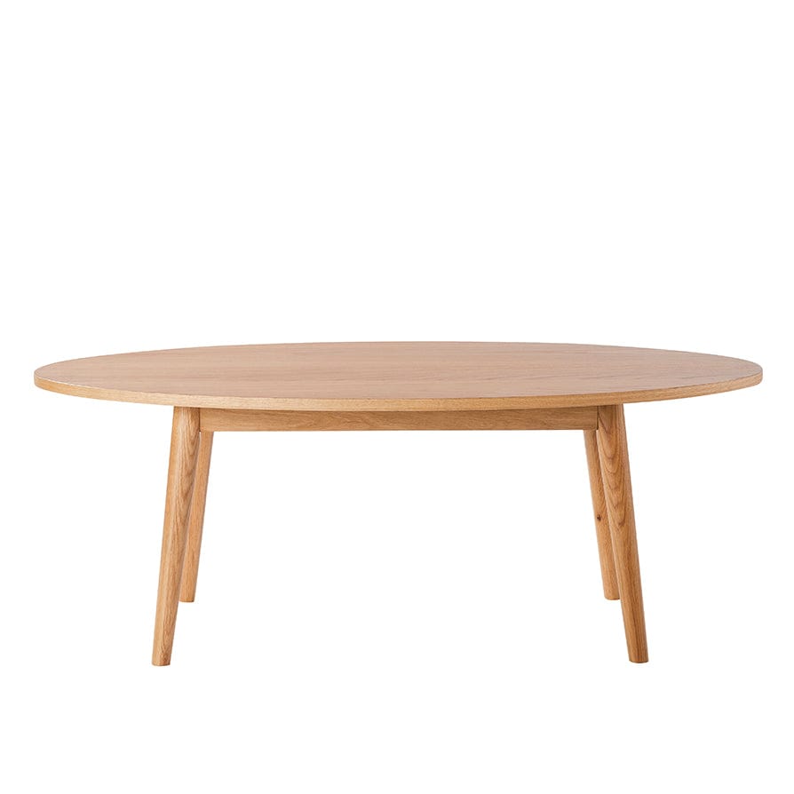 Heidi Solid Oak Oval Coffee Table - Light Wood