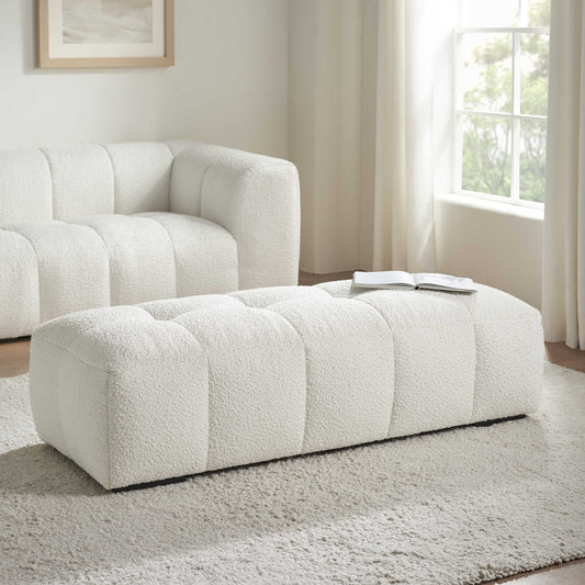 Manhattan Boucle Pouffe - Off White