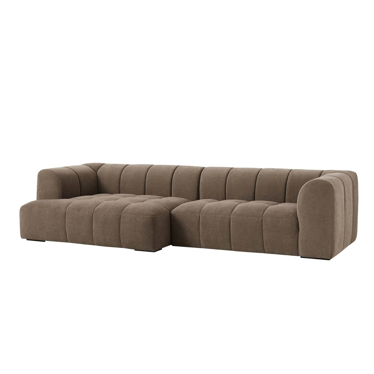 Manhattan Left Hand Chaise Sofa - Chenille Mushroom