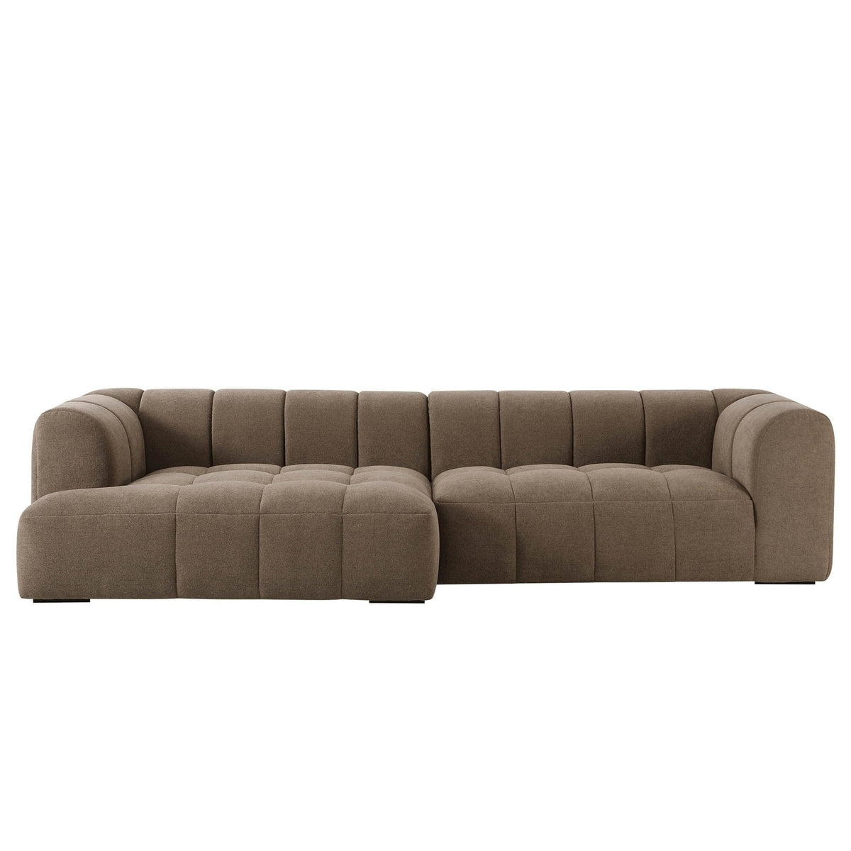 Manhattan Left Hand Chaise Sofa - Chenille Mushroom