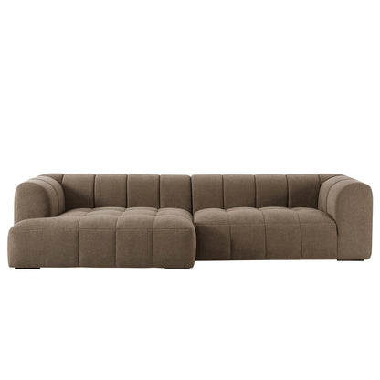 Manhattan Left Hand Chaise Sofa - Chenille Mushroom