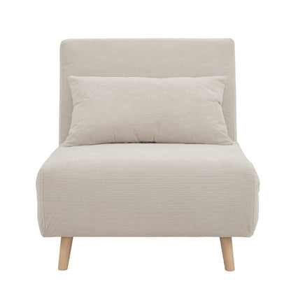Seattle Single Click Clack Sofa Bed - Corduroy - Pebble