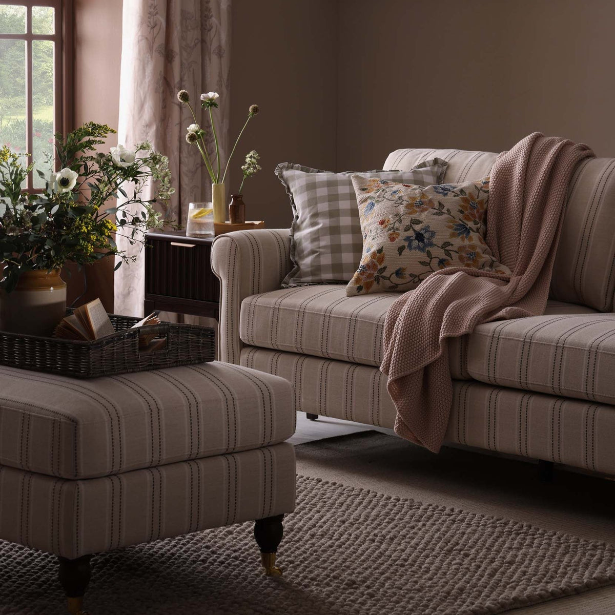 Sicily Pouffe - Stripe