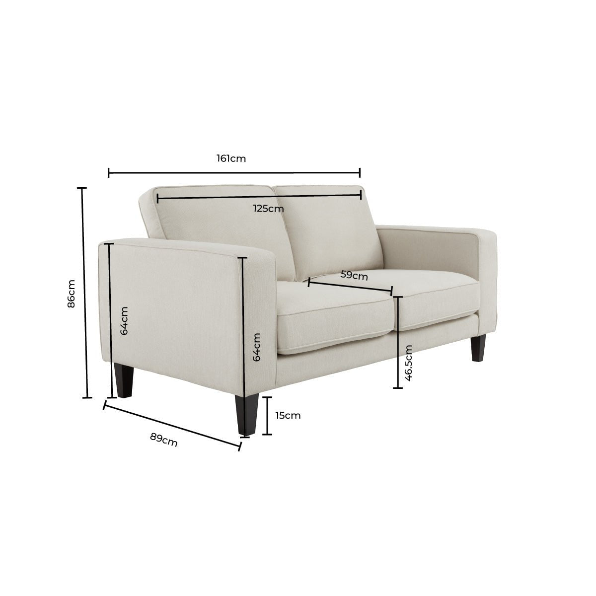 Soho 2 Seater Sofa - Grey