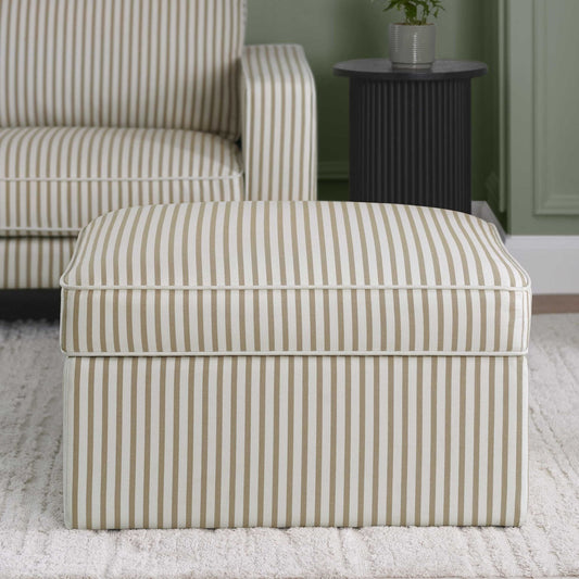 Soho Ottoman Storage Pouffe - Sand Stripe