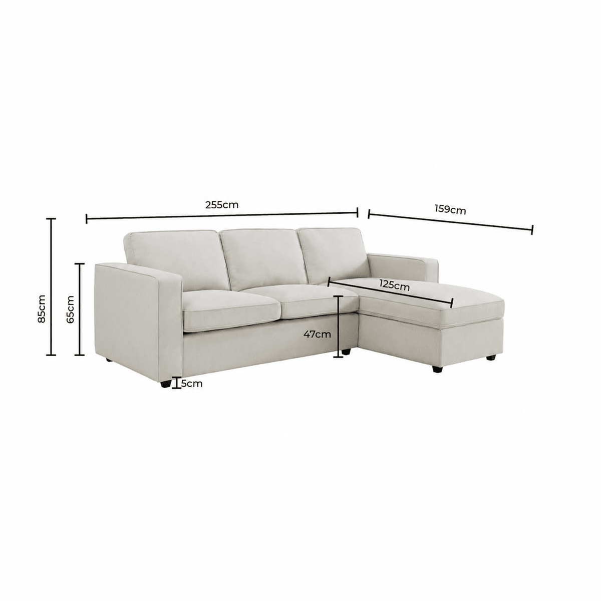Soho Right Hand Storage Chaise Sofa - Natural