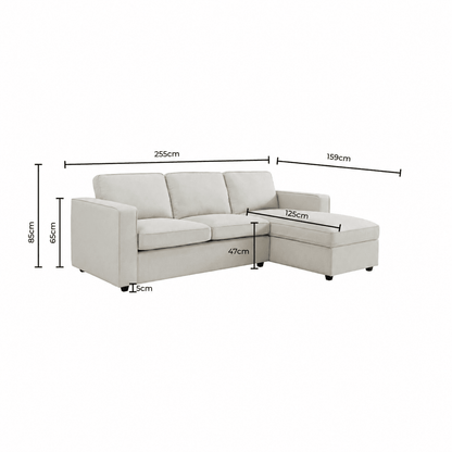 Soho Right Hand Storage Chaise Sofa - Natural