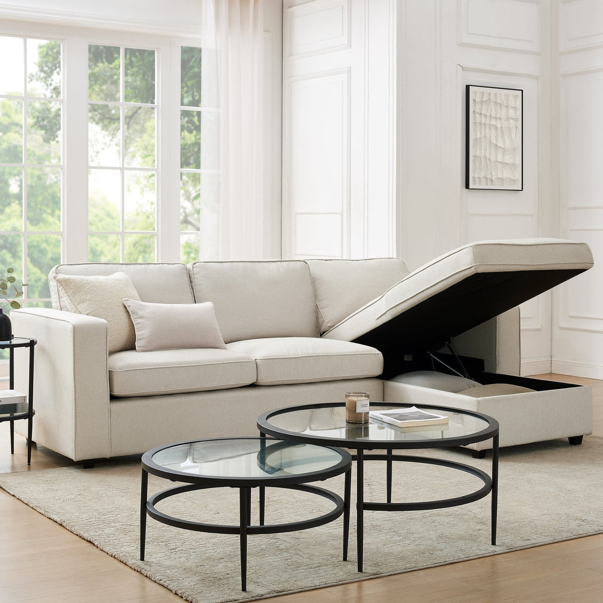 Soho Right Hand Storage Chaise Sofa - Natural