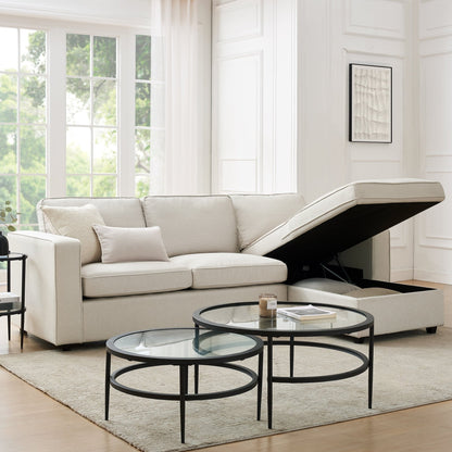 Soho Right Hand Storage Chaise Sofa - Natural